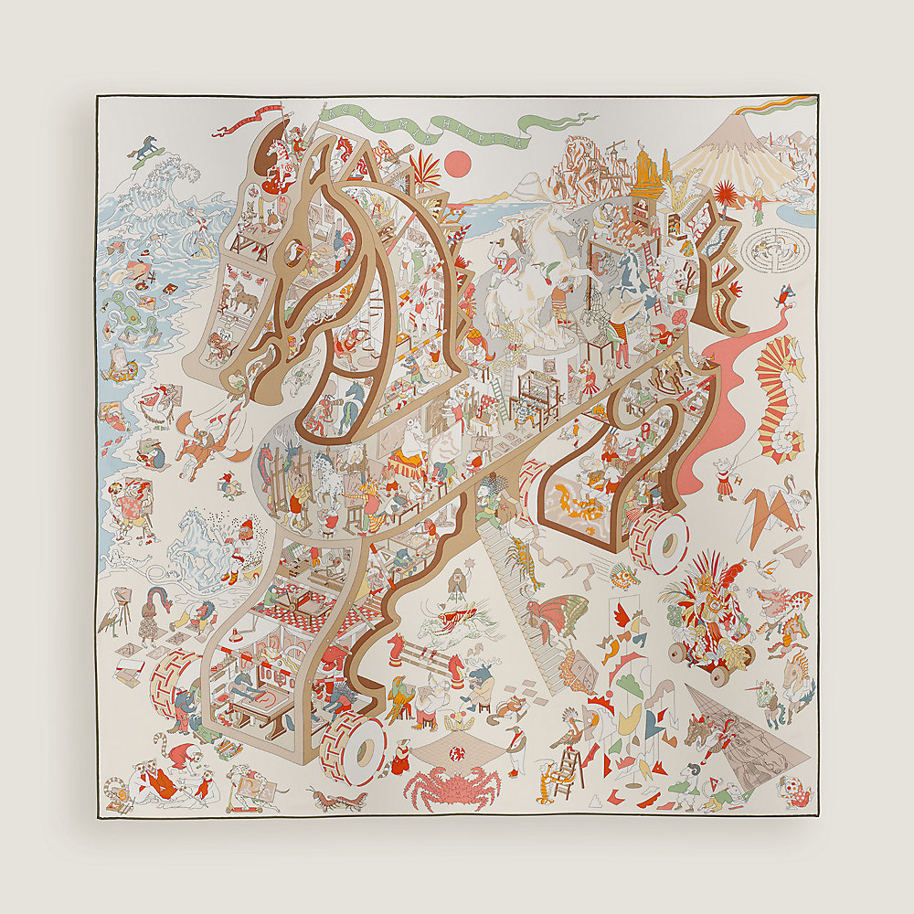 Academia Hippica scarf 90 - Red | Hermès Netherlands